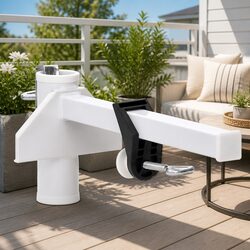 Umbrella Clamp for Balcony Railing: Steel, 38mm Pole Size