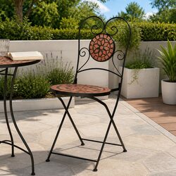 Bistro Chairs, 2 pcs - Orange Ceramic Mosaic Design