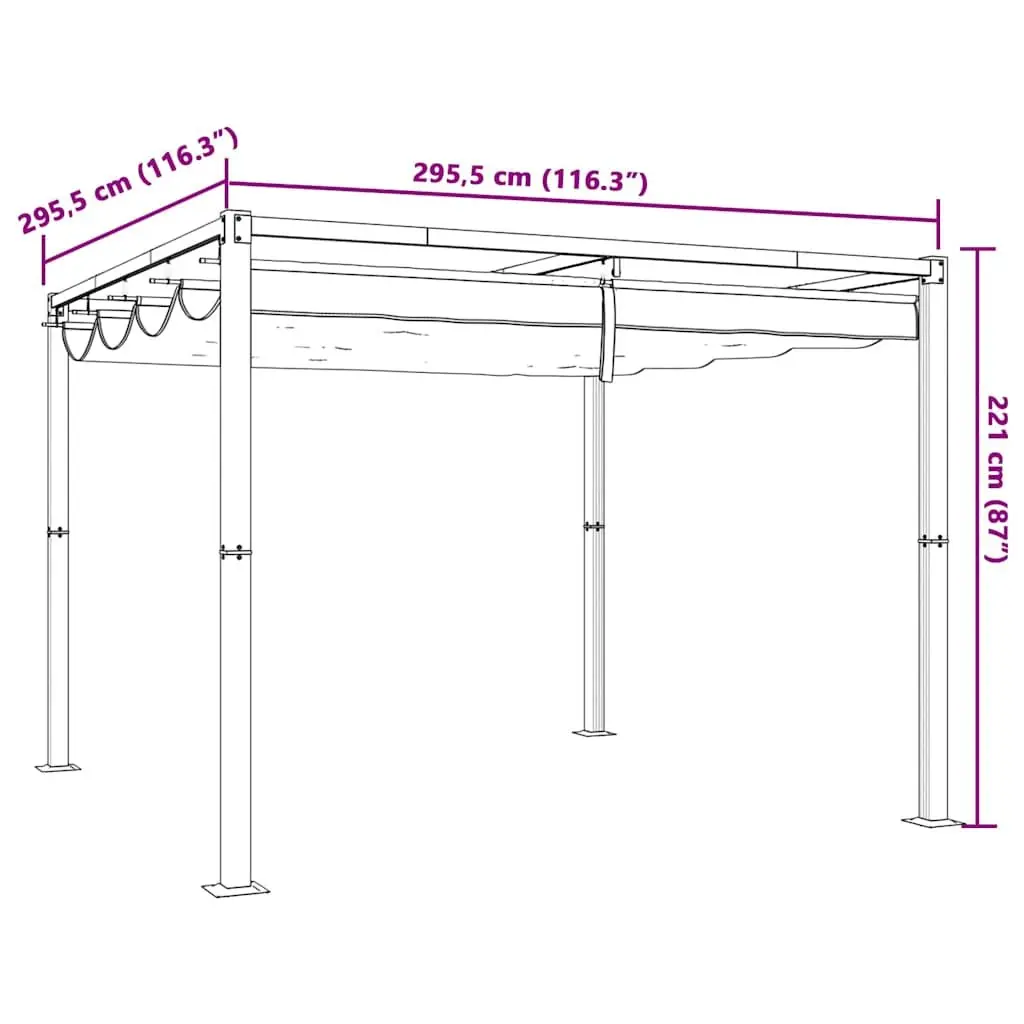 3x3m Gazebo with Steel Frame and Polyester Roof