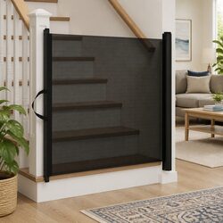 Retractable Pet Gate - 82.5 x 125 cm, Black