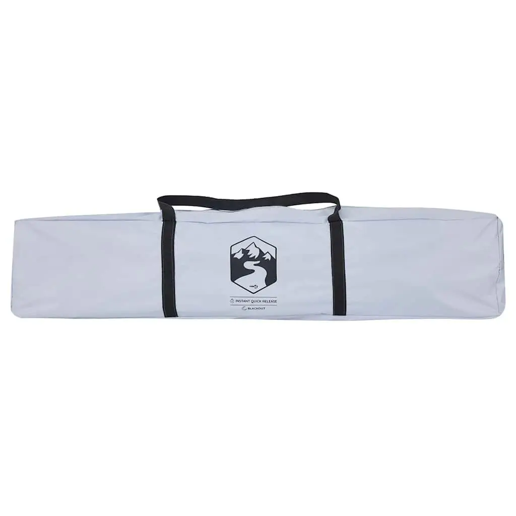 Camping Tent Dome 4-Person White Blackout Fabric Quick Release Setup