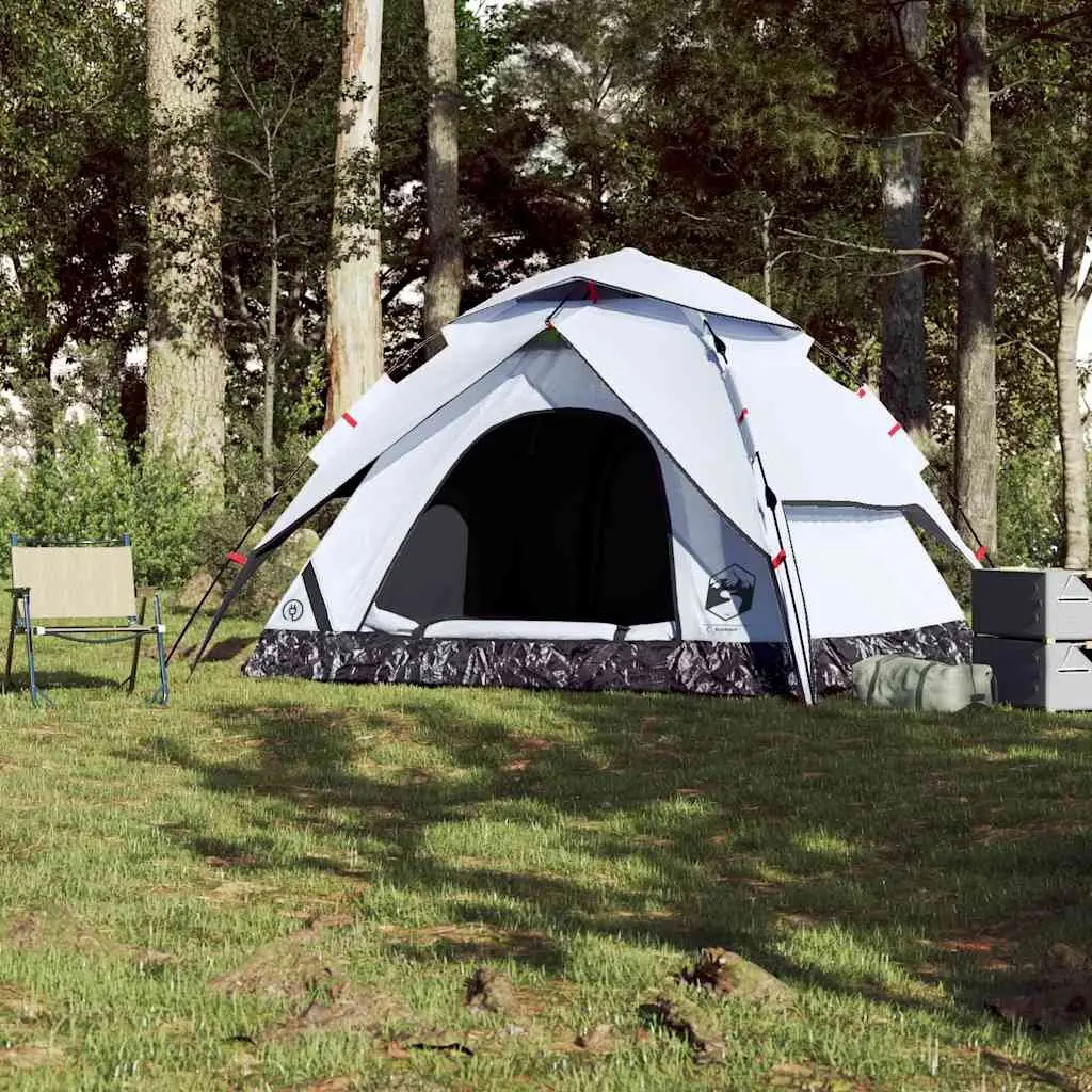 Camping Tent 5-Person Outdoor Dome White Blackout Fabric Quick Release Setup
