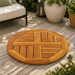 Round Table Top Ø40x2 cm, Solid Acacia Wood for Dining Use