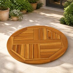 Ø60x2 cm Round Acacia Wood Table Top for Replacement