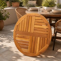 Ø70x2 cm Round Acacia Wood Table Top for Replacement
