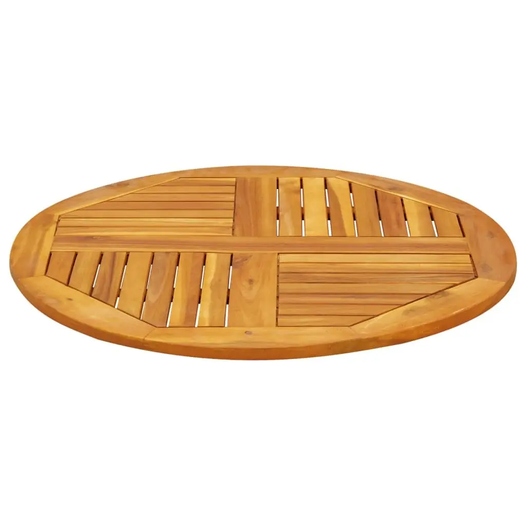 Solid Wood Table Top for Dining Garden Ø80x2.2 cm Acacia