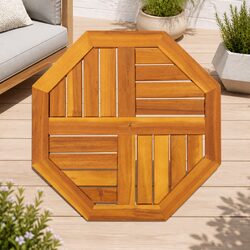 Octagonal Table Top 50x50x2 cm in Solid Acacia Wood