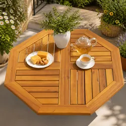 Octagonal Table Top Made of Solid Acacia Wood 70x70 cm