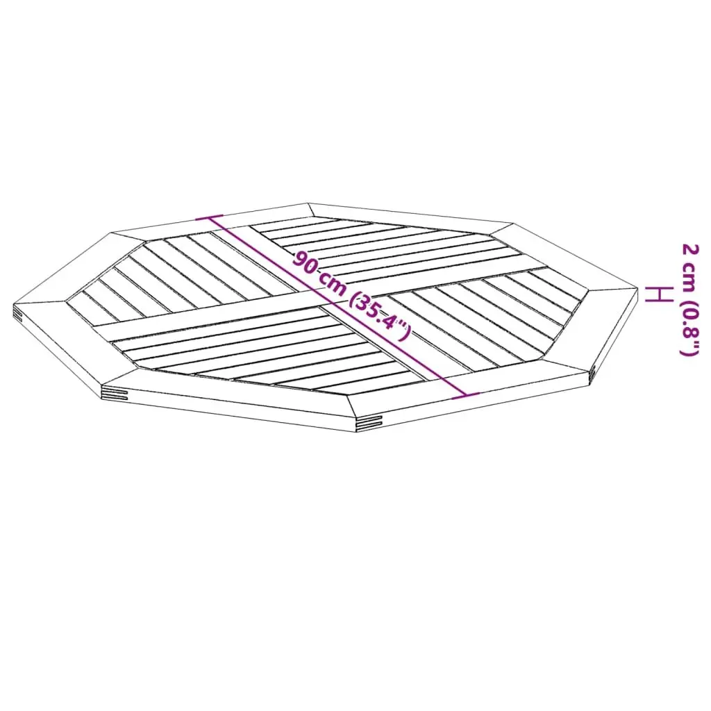 Octagonal Wooden Table Top 90x90 cm