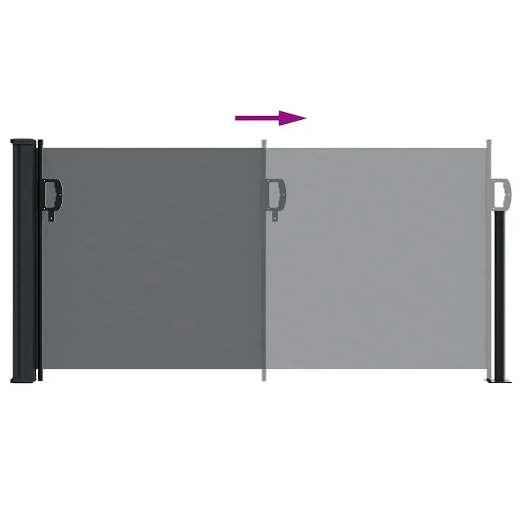 Black Retractable Side Awning 100x300cm