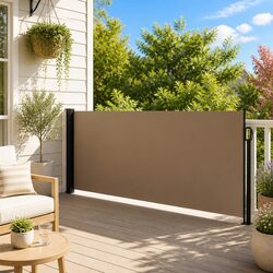 Retractable Side Awning Taupe Outdoor Privacy Screen Balcony Terrace Patio