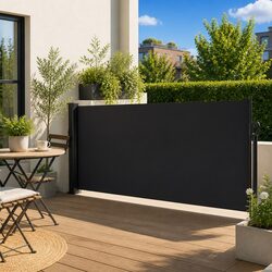 Retractable Side Awning Black 117x300cm: Specs and Features