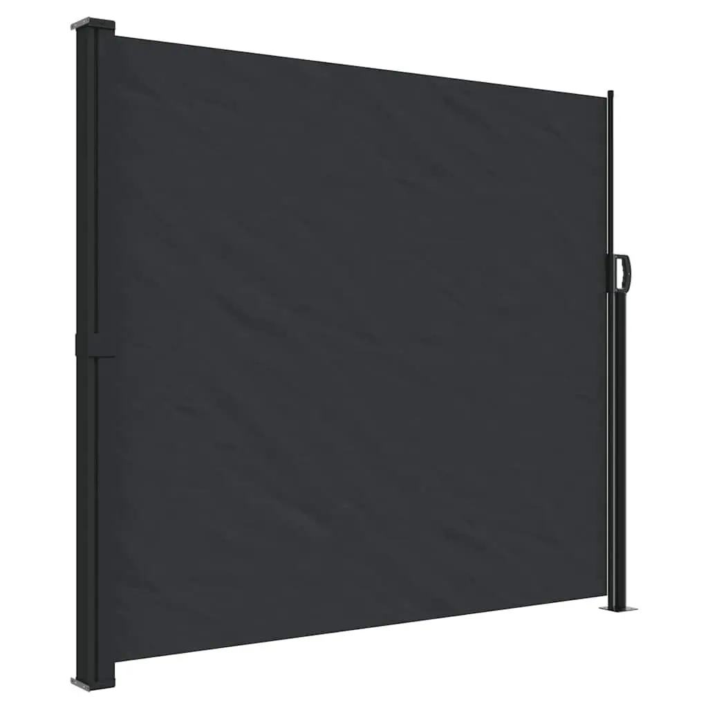 Retractable Side Awning 180x300cm Black Outdoor Privacy Screen Garden Patio