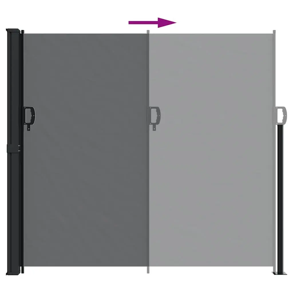 Retractable Side Awning 180x300cm Black Outdoor Privacy Screen Garden Patio