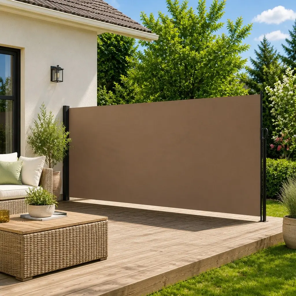 Retractable Side Awning for Garden Privacy Screen 180x300cm Taupe