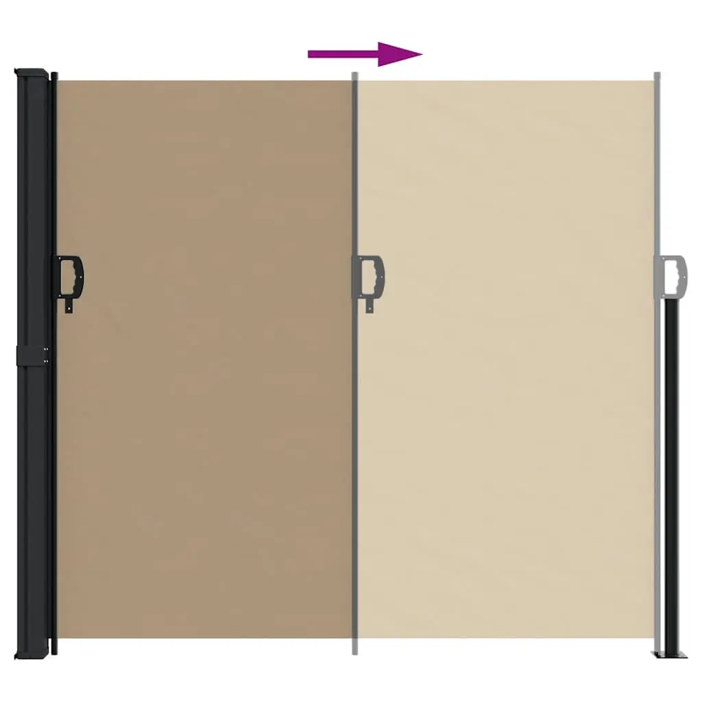 Retractable Side Awning for Garden Privacy Screen 180x300cm Taupe