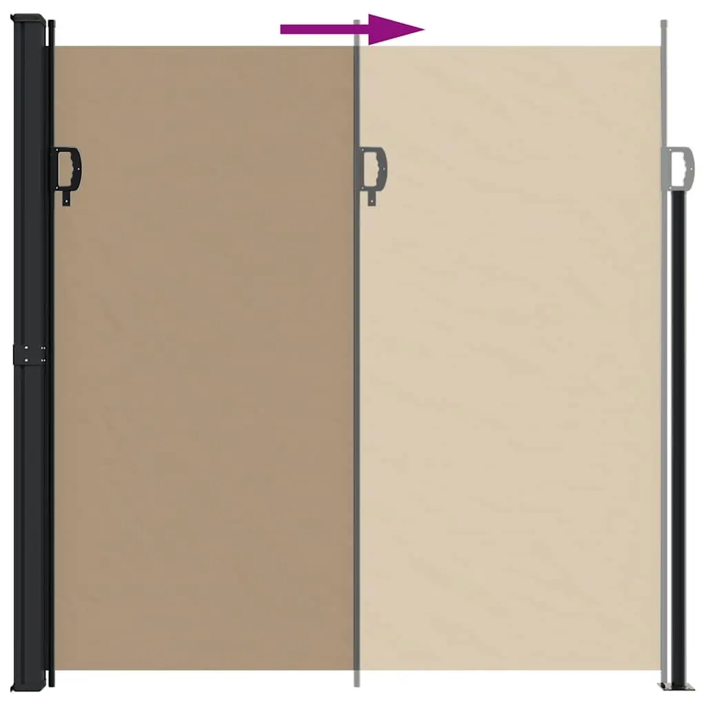 Retractable Side Awning Taupe Garden Privacy Screen Patio Balcony Outdoor