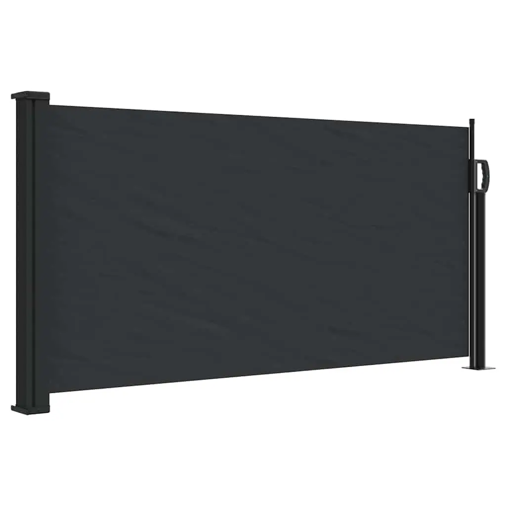 Retractable Side Awning Outdoor Shade Privacy Screen Black 100x500cm