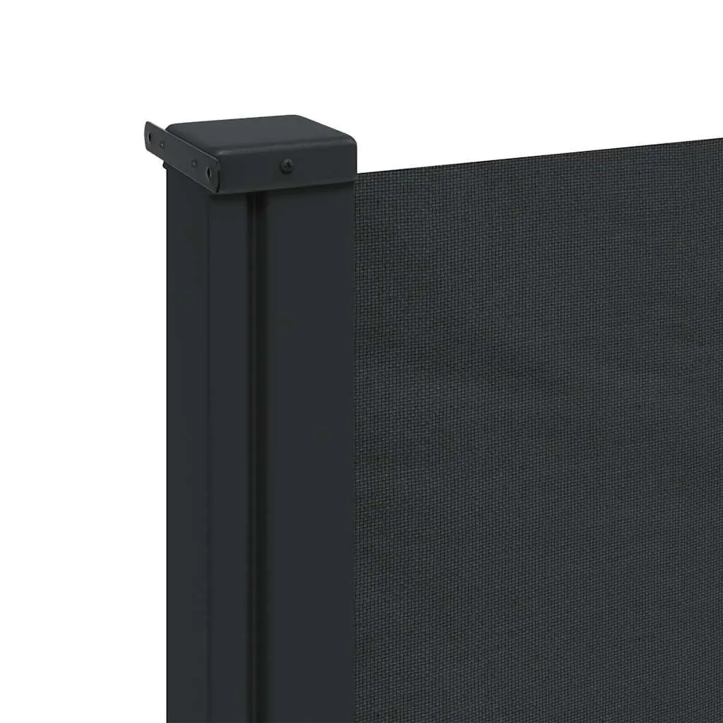 Retractable Side Awning Outdoor Shade Privacy Screen Black 100x500cm
