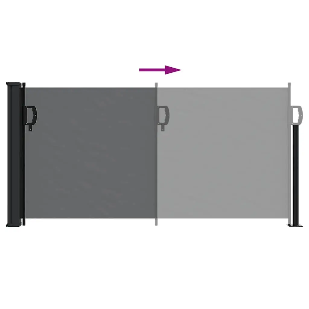 Retractable Side Awning Outdoor Shade Privacy Screen Black 100x500cm