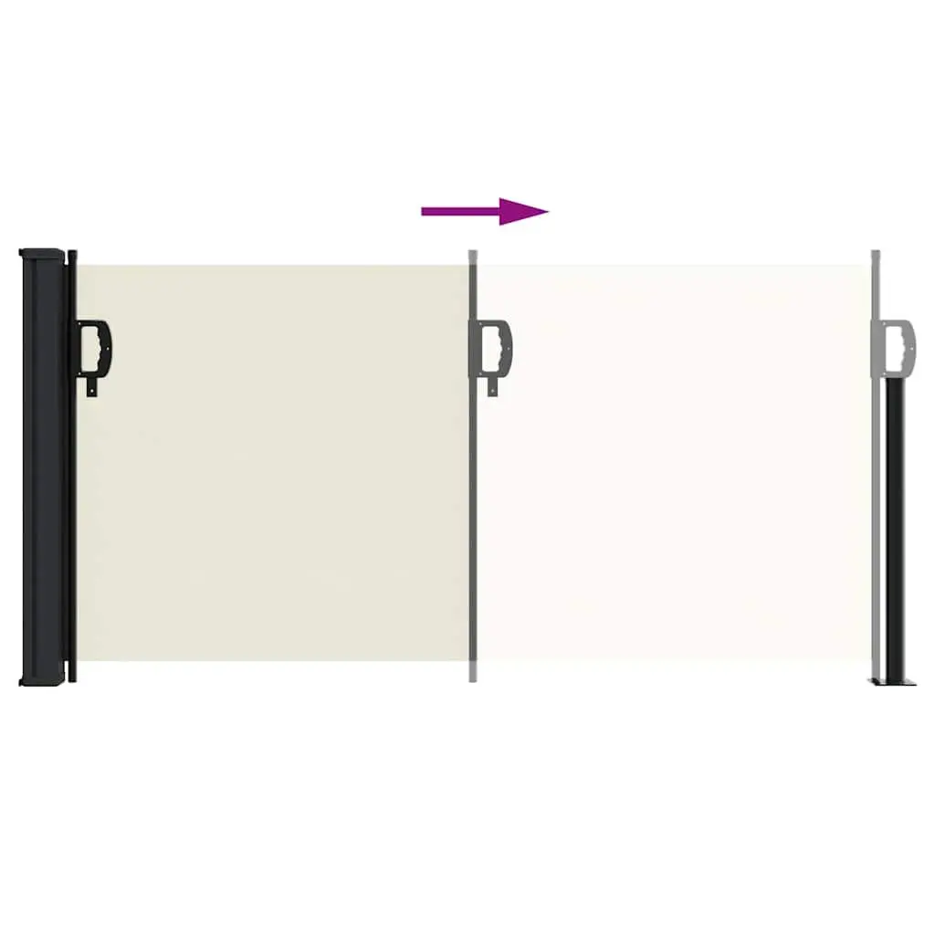 Retractable Side Awning Cream 100x500 cm Outdoor Privacy Screen Patio Terrace