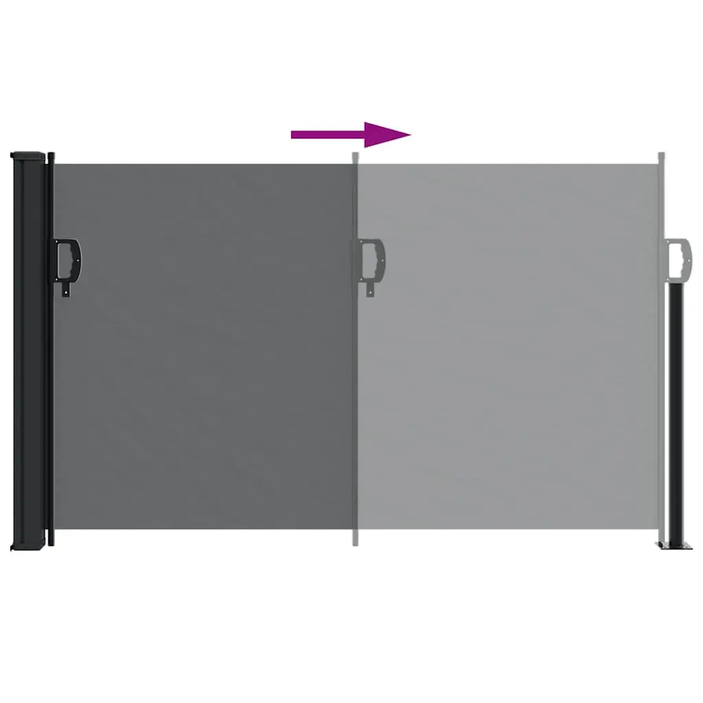 Black Retractable Awning 120x500cm