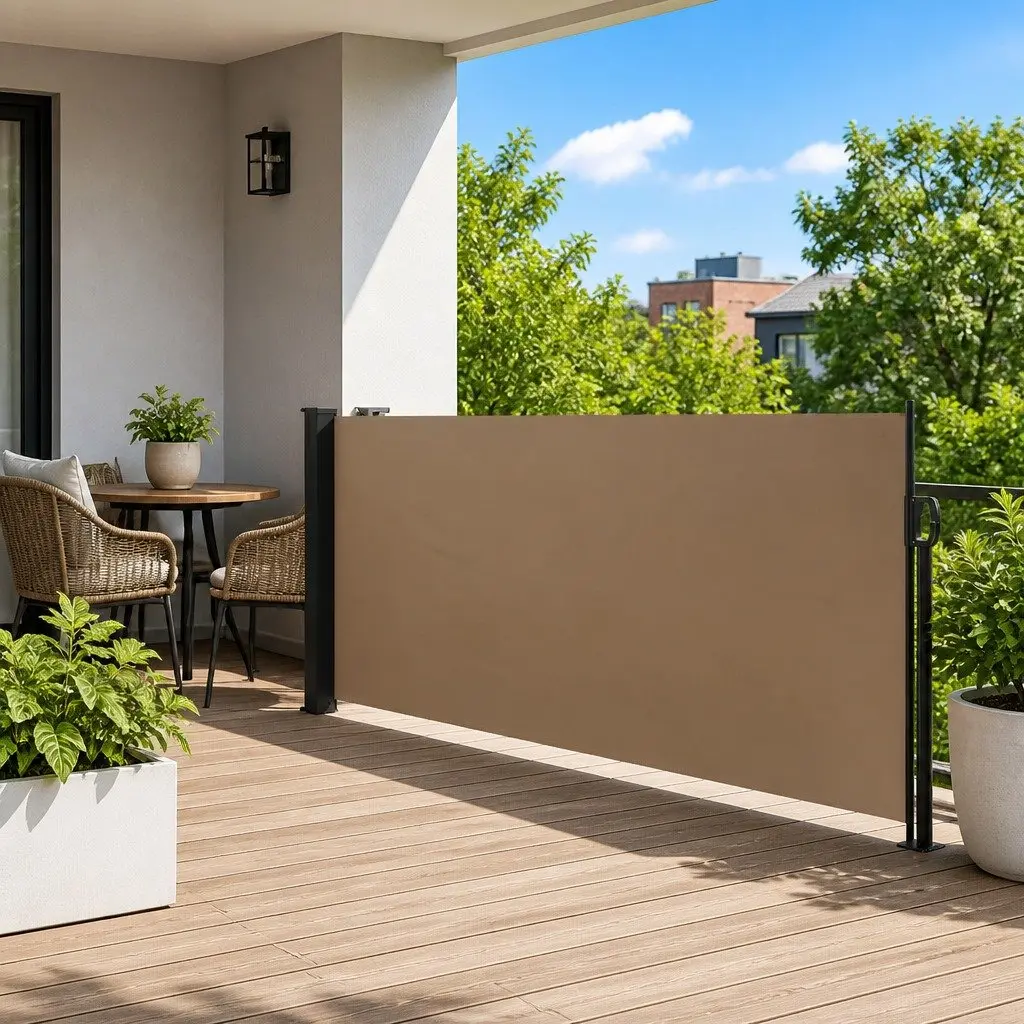 Retractable Side Awning Screen 120x500 cm Outdoor Patio Balcony Terrace Privacy