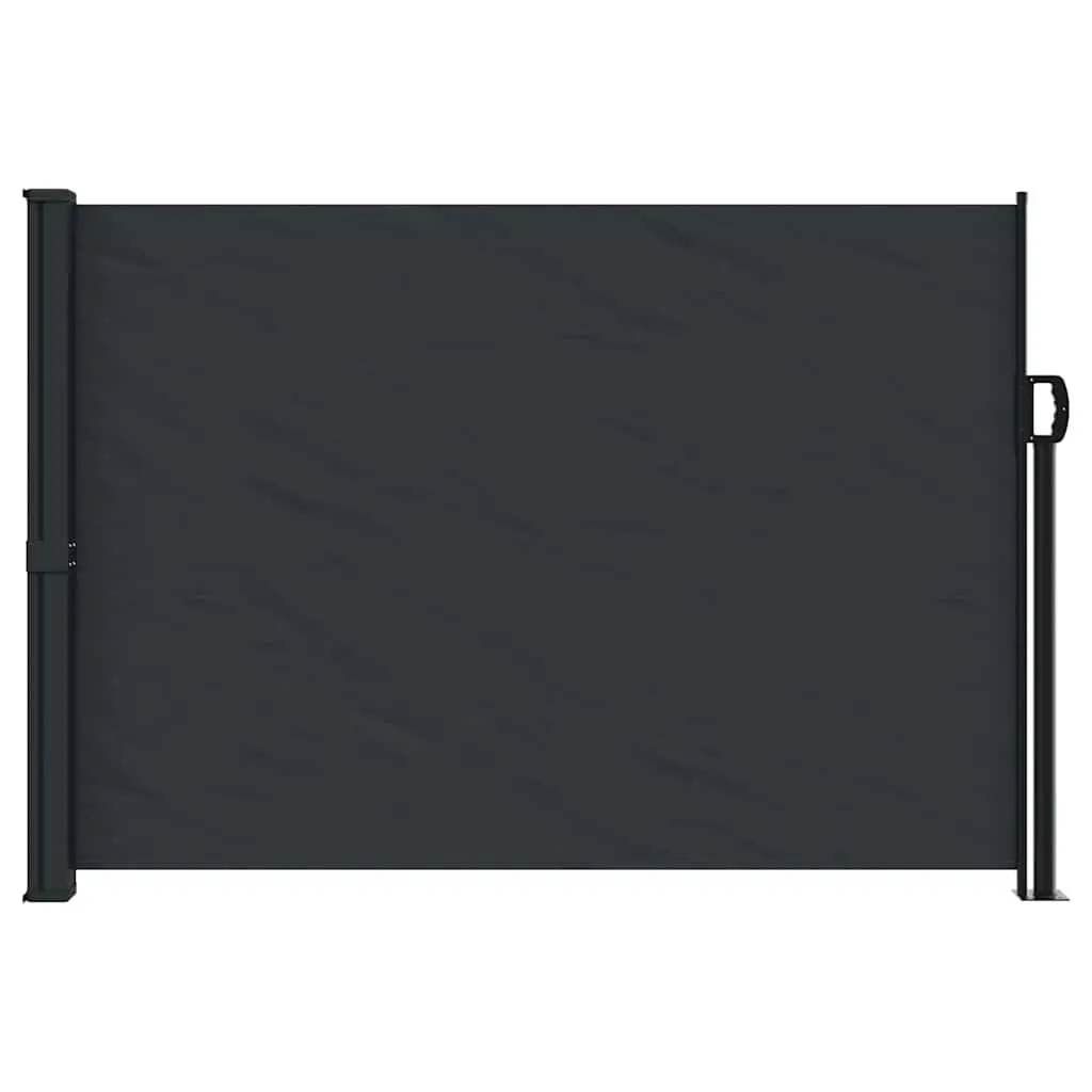 Retractable Side Awning Privacy Screen 140x500cm Black Outdoor Garden Shade