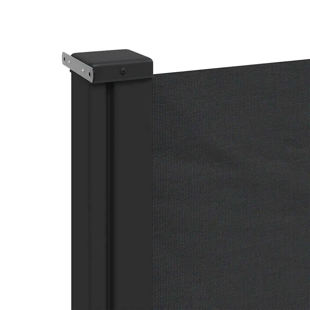 Retractable Side Awning Privacy Screen 140x500cm Black Outdoor Garden Shade