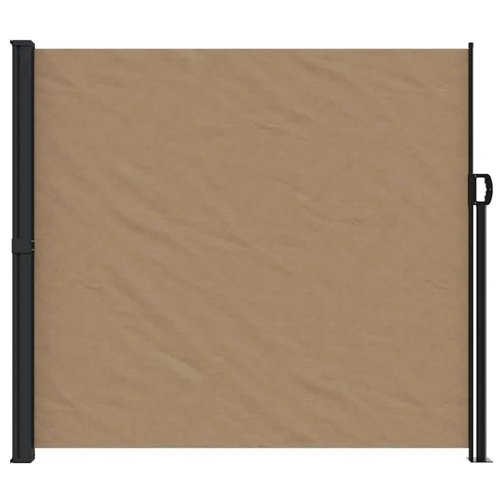 Retractable Awning 180x500 cm Taupe Privacy Screen for Outdoor Use Balcony Patio Garden