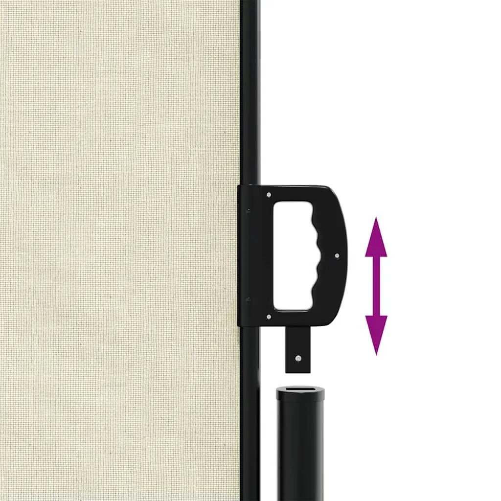 Retractable Side Awning for Outdoor Garden 220x500cm Cream Privacy Screen