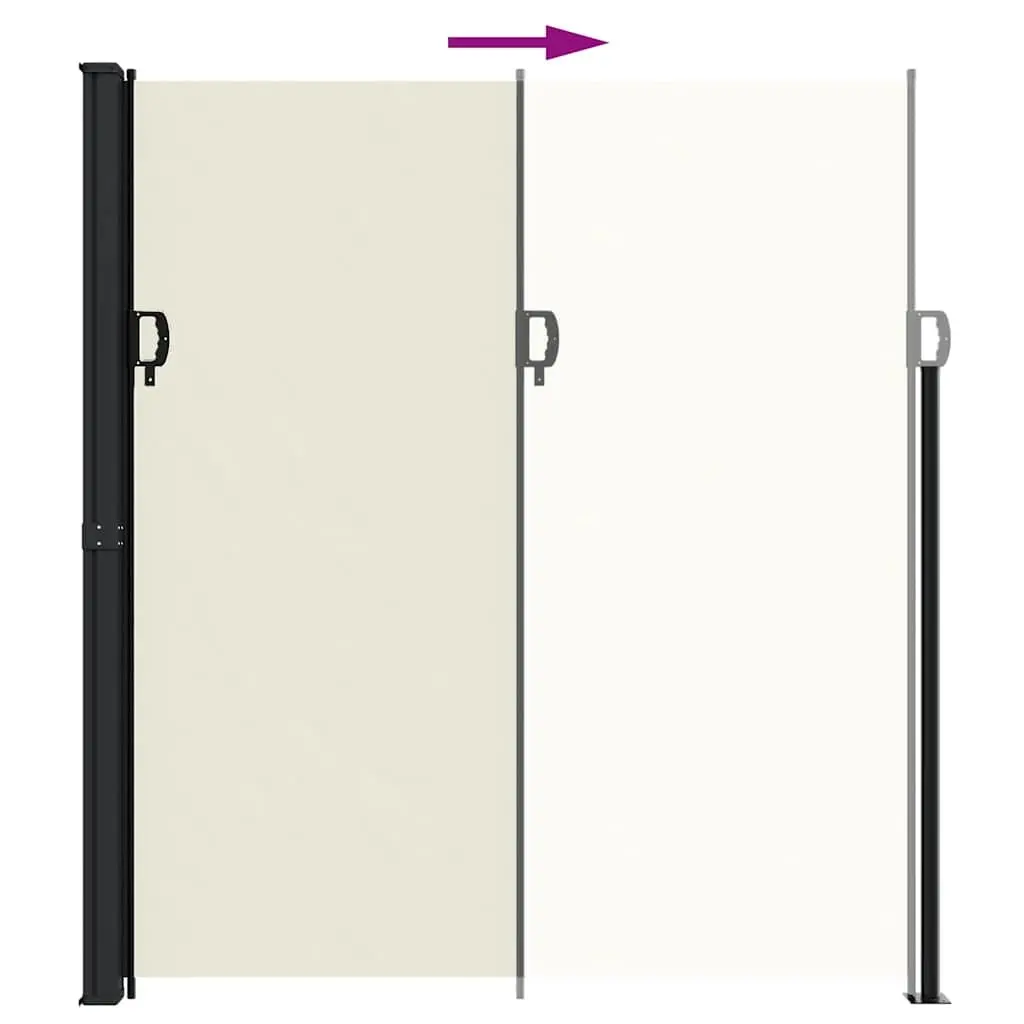 Retractable Side Awning for Outdoor Garden 220x500cm Cream Privacy Screen