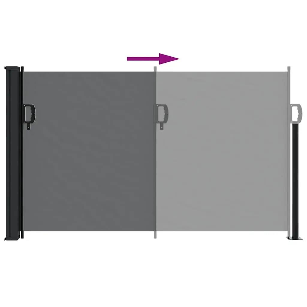 Black Retractable Side Awning 120x600cm