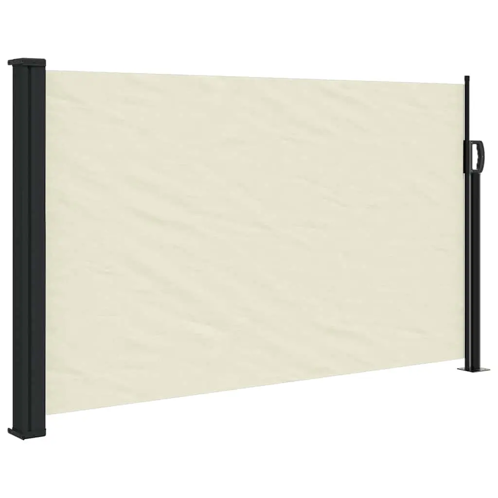 Retractable Side Awning for Patio Balcony Terrace Garden 120x600 cm Cream