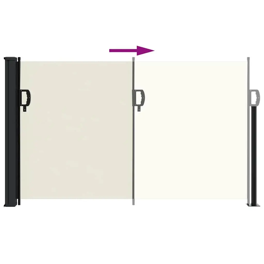 Retractable Side Awning for Patio Balcony Terrace Garden 120x600 cm Cream
