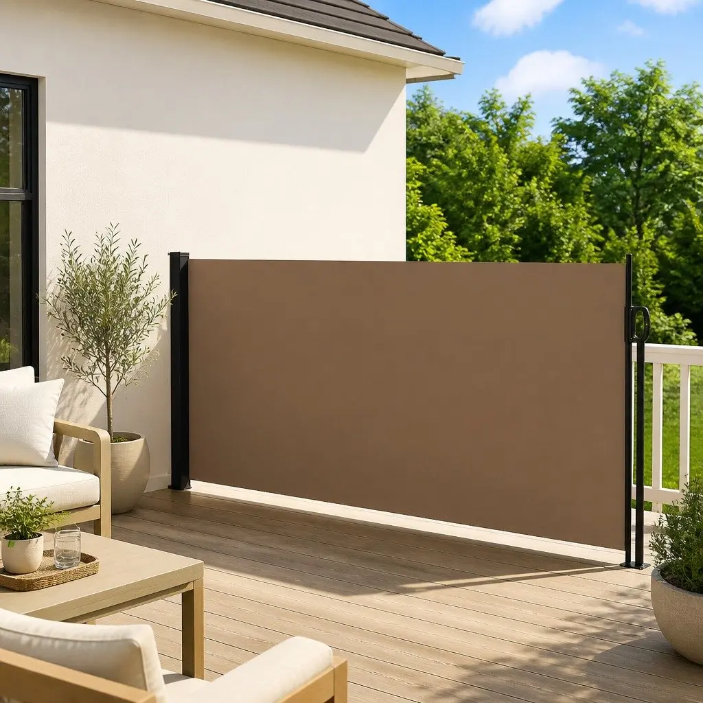 Retractable Side Awning Taupe 120x600 cm Patio Balcony Terrace Privacy Screen