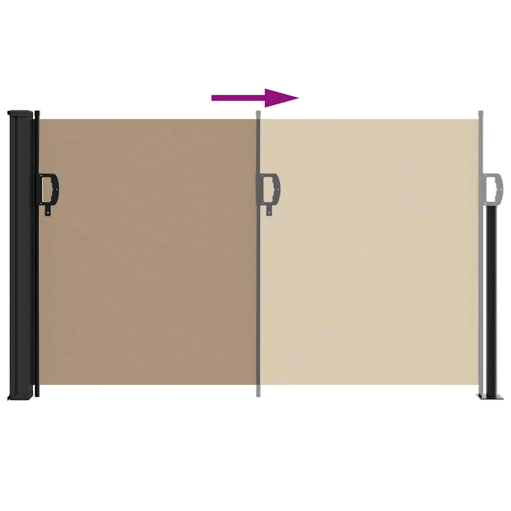 Retractable Side Awning Taupe 120x600 cm Patio Balcony Terrace Privacy Screen