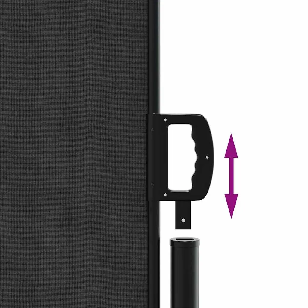 Retractable Side Awning 160x600 cm Black Outdoor Privacy Screen Garden Patio