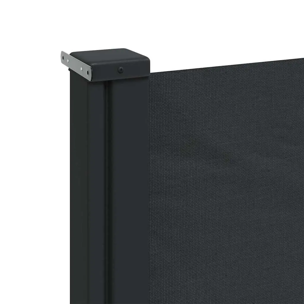 Retractable Side Awning 160x600 cm Black Outdoor Privacy Screen Garden Patio
