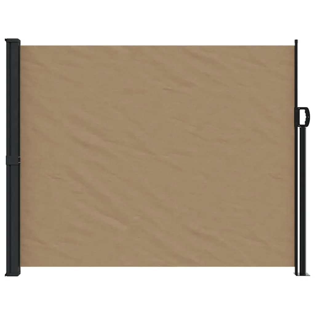 Retractable Side Awning Screen Taupe 160x600cm Patio Balcony Terrace