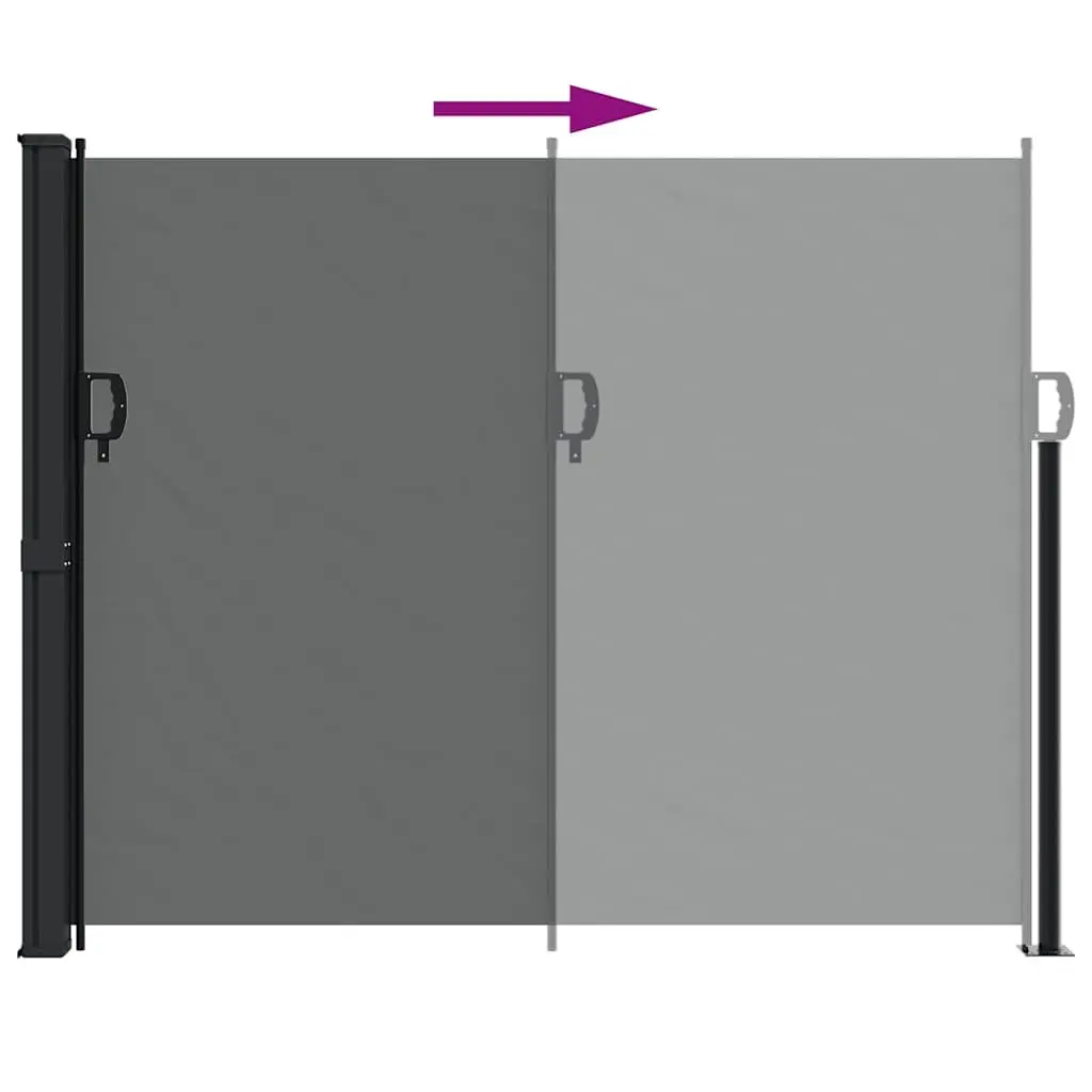 Retractable Side Awning Anthracite 160x600cm Garden Privacy Screen Patio Balcony