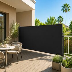Black Retractable Side Awning Specifications 180x600cm