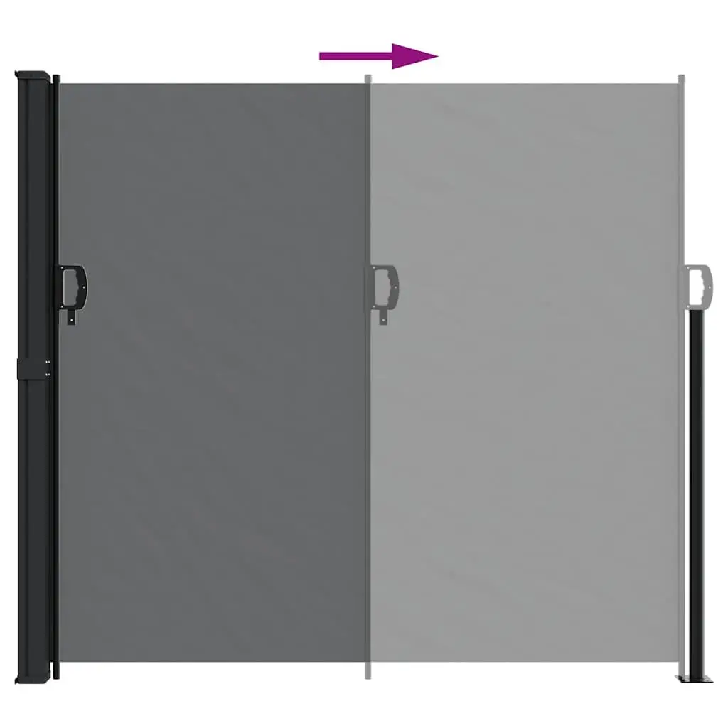 Retractable Side Awning Black 180x600cm Outdoor Garden Privacy Screen Patio