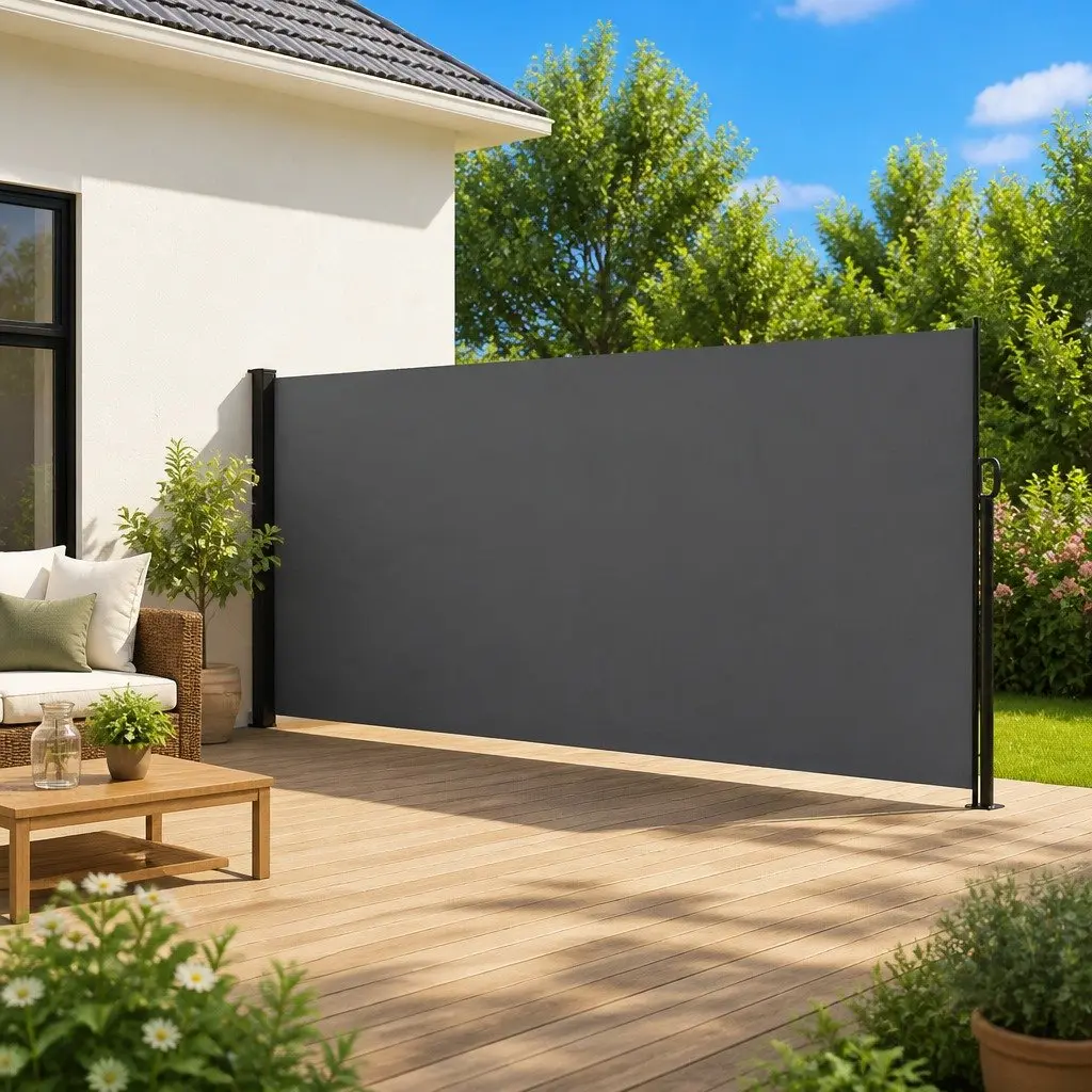 Retractable Side Awning 180x600cm Anthracite Patio Balcony Privacy Screen Garden
