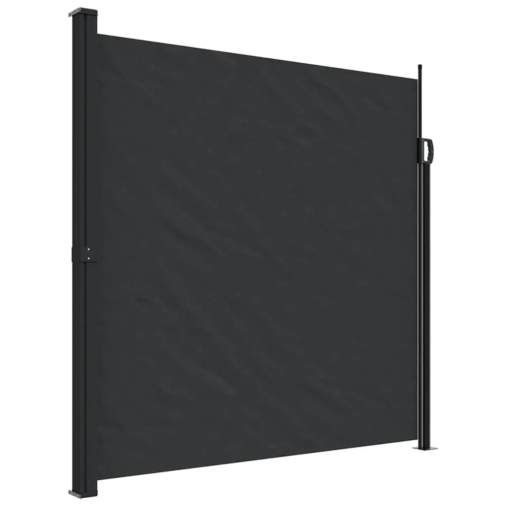 Black Retractable Side Awning 200x600cm