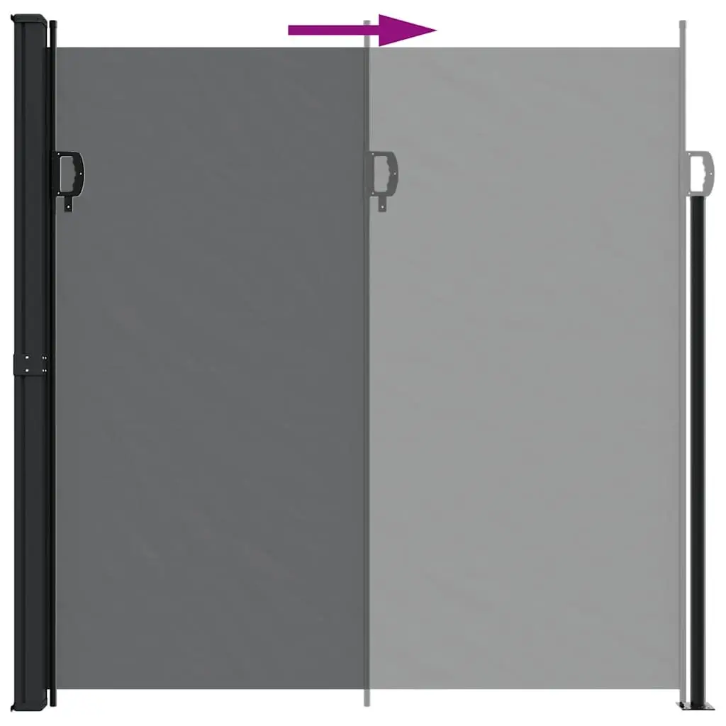 Black Retractable Side Awning 200x600cm