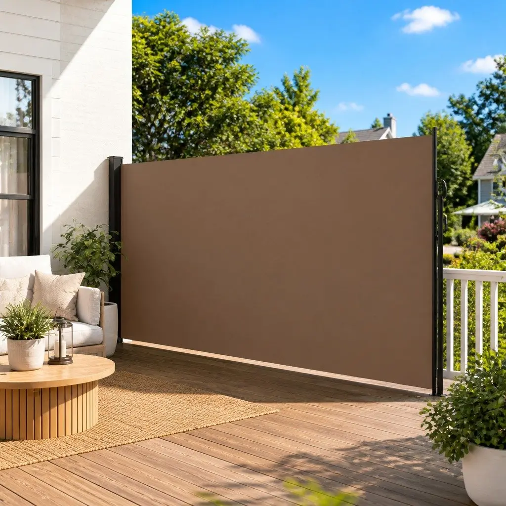 Retractable Side Awning in Taupe