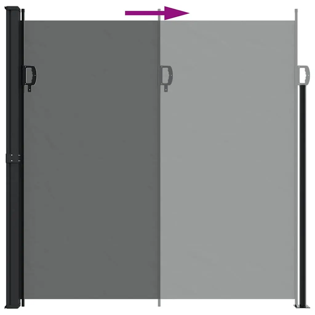 Retractable Side Awning 200x600cm Anthracite Garden Privacy Screen Outdoor Patio