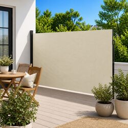Cream Retractable Side Awning: 220 x 600 cm Dimensions