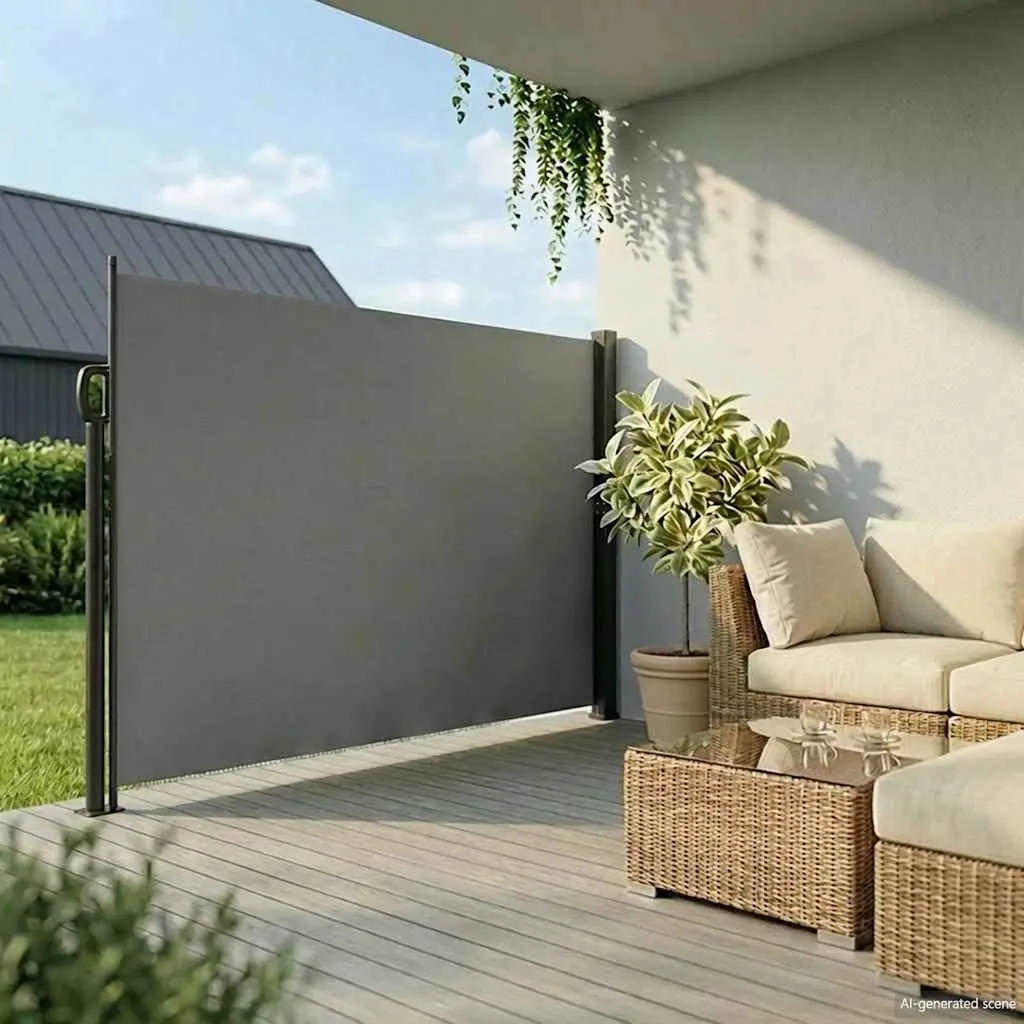 Retractable Side Awning Screen 220x600cm Outdoor Garden Patio Balcony Privacy